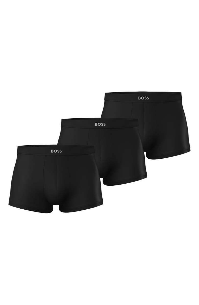 BOSS 3-Pack Micro One Performance Trunks, Main, color, Black