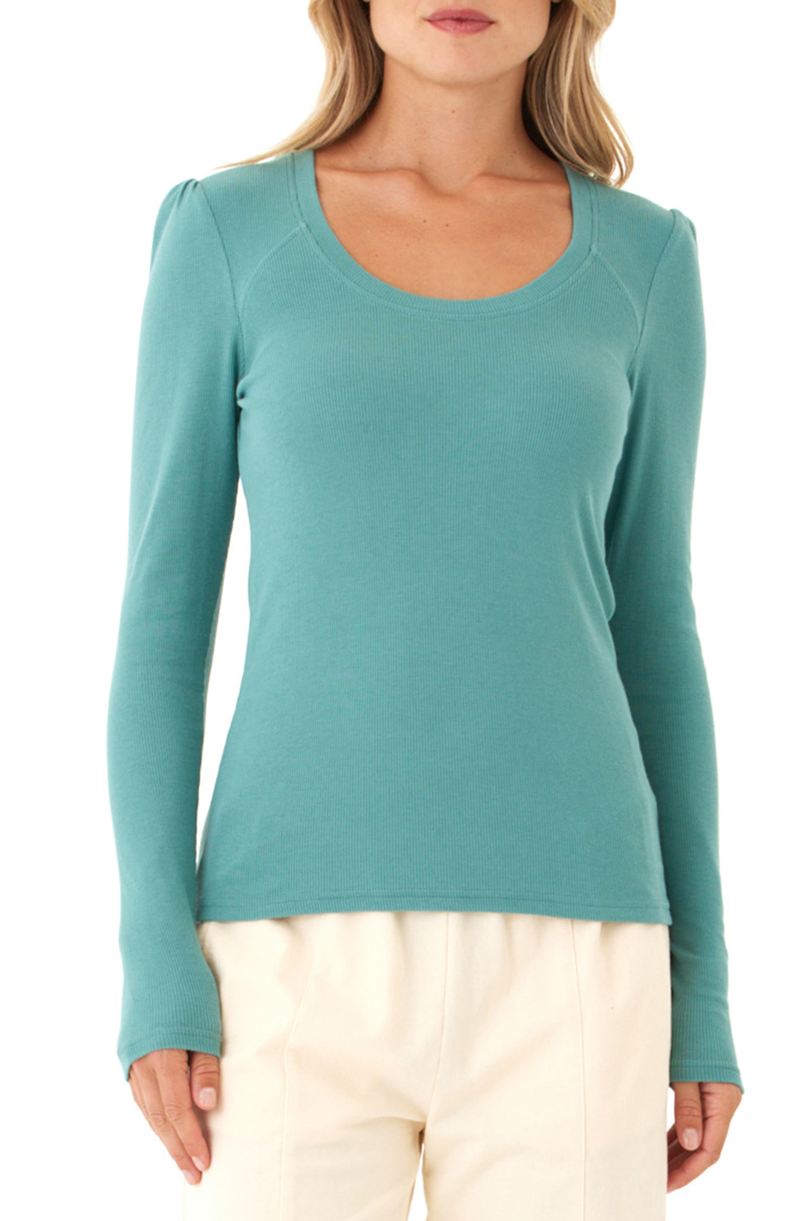 Threads 4 Thought Nimia Feather Rib Top In Green