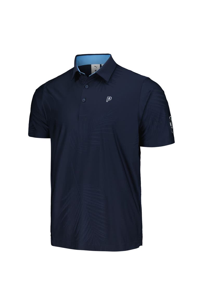 Men's Puma x PTC Navy WM Phoenix Open Jacquard MATTR Polo, Alternate, color, Navy