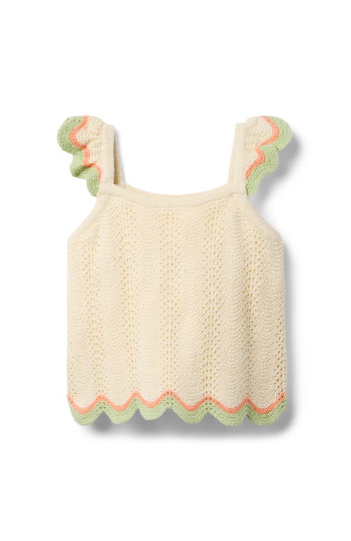 Janie And Jack Crochet Scallop Hem Top In Ivory