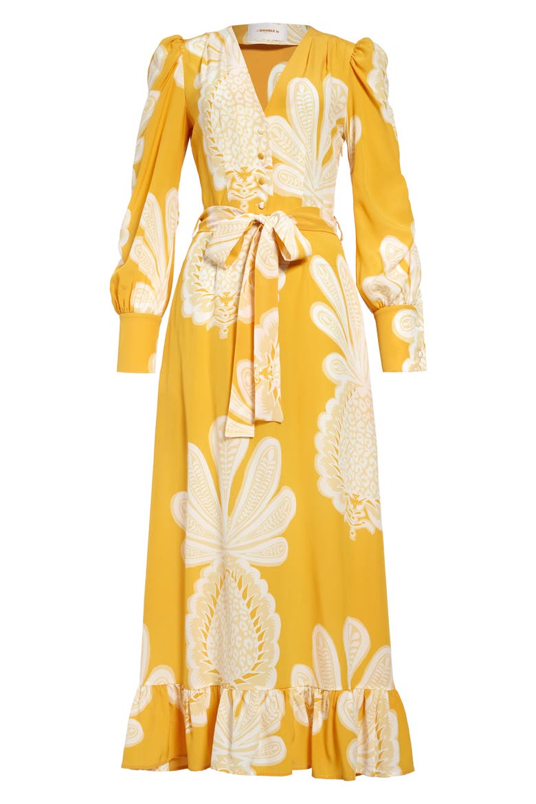 Super Smokin' Hot Long Sleeve Silk Dress, Main, color, BIG PINEAPPLE