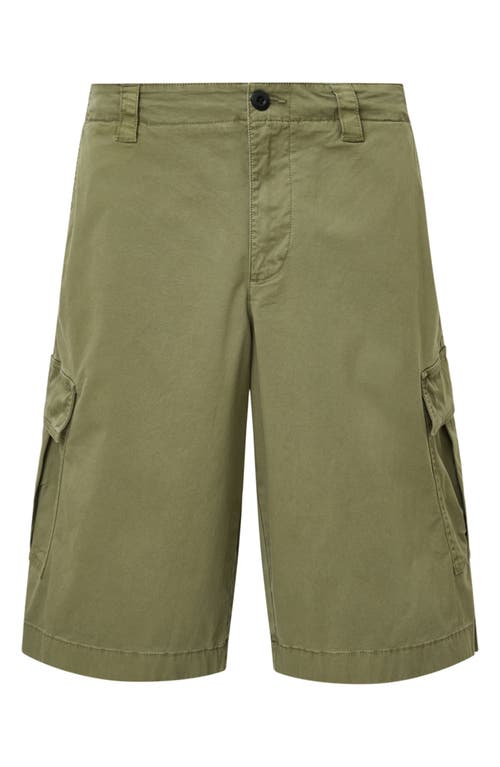 Allsaints Flynn Stretch Cotton Cargo Shorts In Eden Green