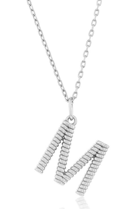 Croissant Initial Pendant Necklace