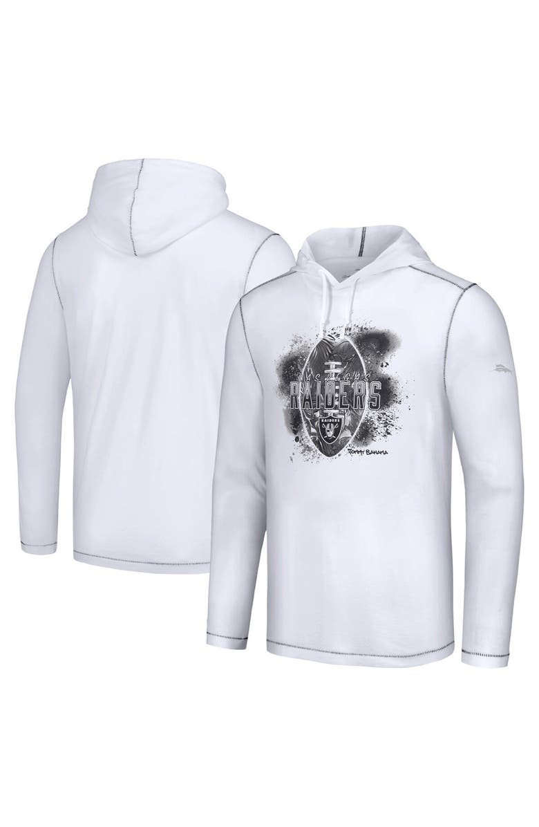 Tommy Bahama Men's Tommy Bahama White Las Vegas Raiders Graffiti Touchdown Pullover Hoodie, Main, color, White