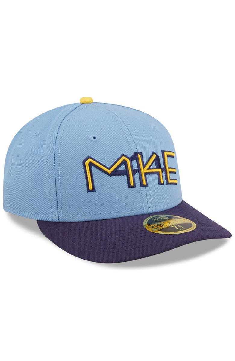 New Era Men's New Era Powder Blue Milwaukee Brewers 2022 City Connect Low Profile 59FIFTY Fitted Hat, Alternate, color, Light Blue