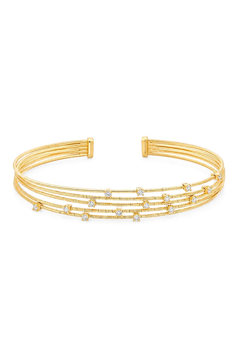 Cubic Zirconia Bangle Bracelet, Main, color, YELLOW
