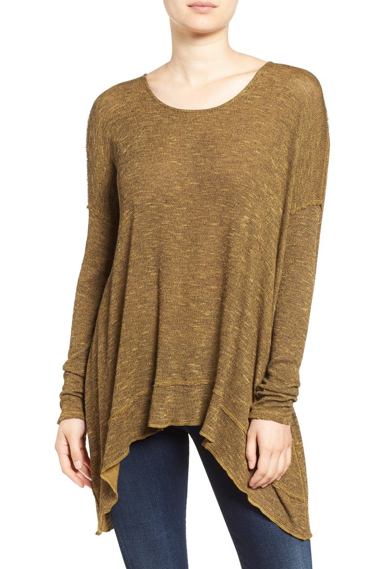 'Shadow' Oversize Hacci Open Back Top, Main, color, HONEY