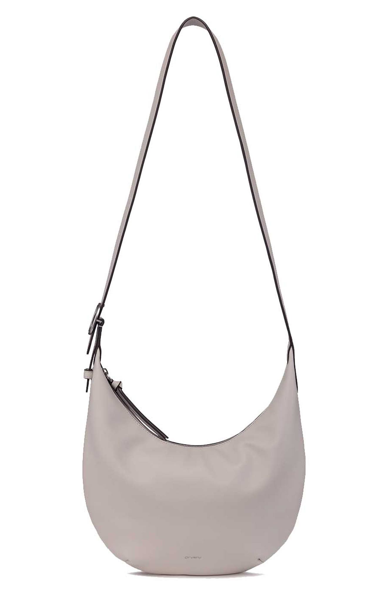 Oryany Crescent Leather Shoulder Bag, Alternate, color, Ecru White