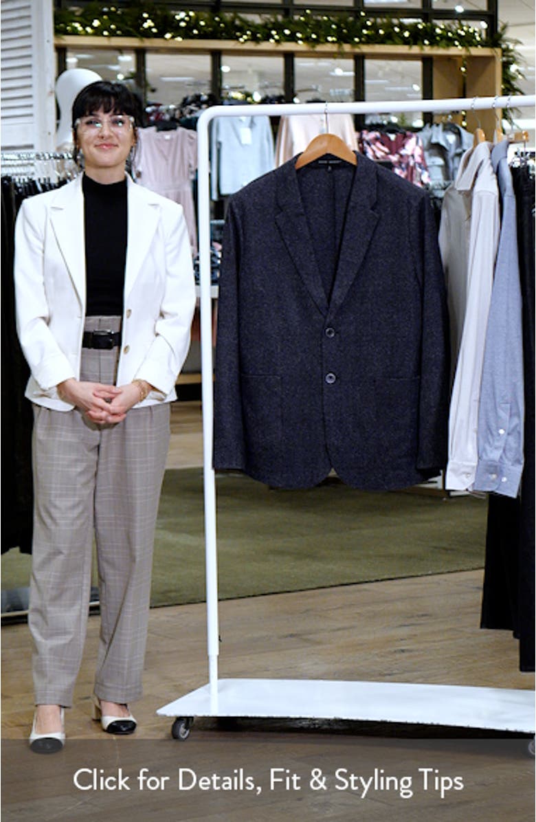 Slayton Charcoal Grey Glen Check Knit Cotton & Wool Blend Sport Coat, sales video thumbnail