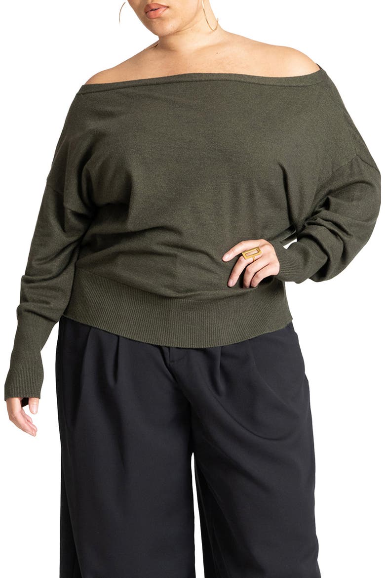 Slouchy Sweater, Main, color, GREEN JACKET
