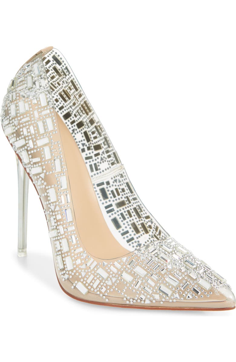 AZALEA WANG Jovie Crystal Embellished Clear Pump, Main, color,