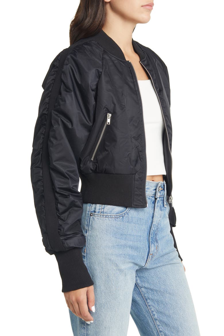 Eva Bomber Jacket, Alternate, color, BLACK
