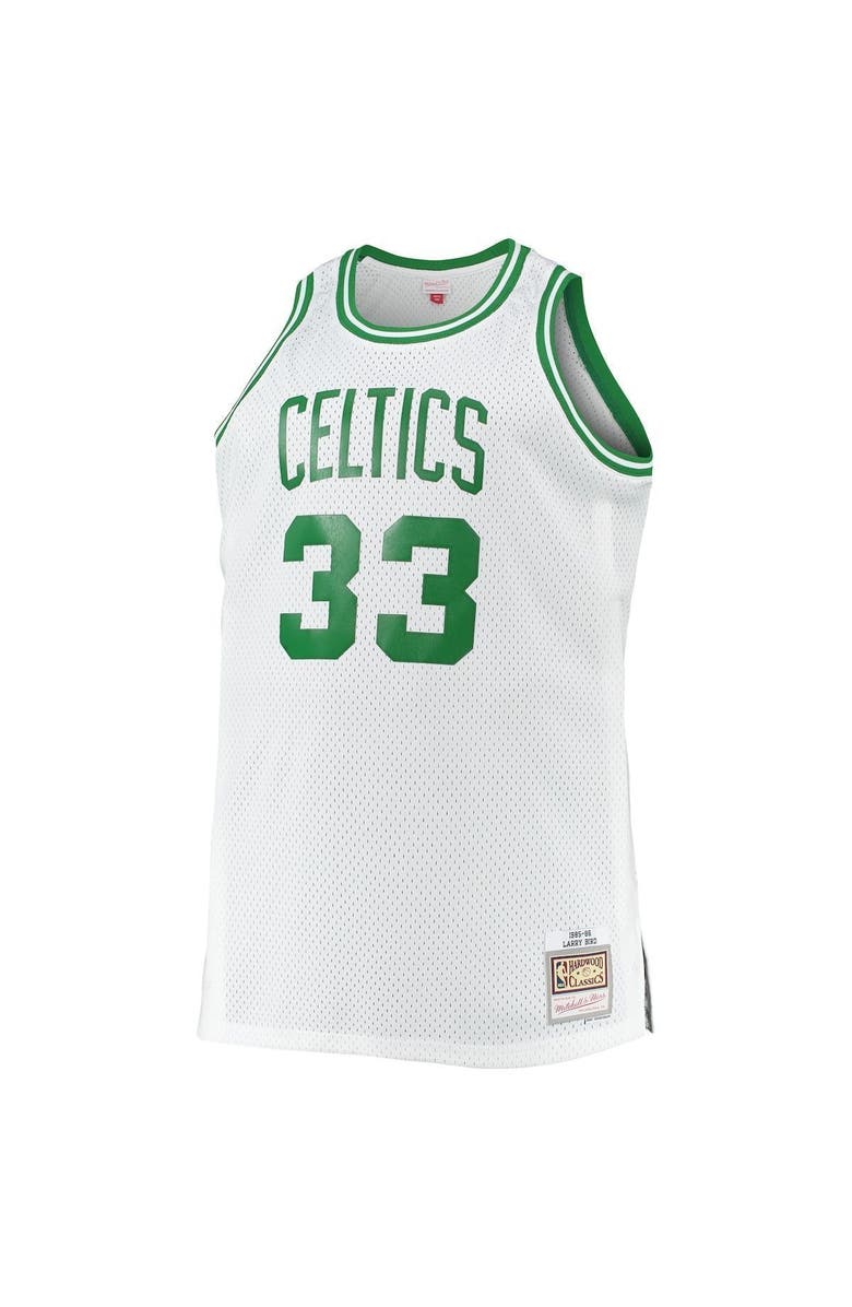 Mitchell & Ness Men's Mitchell & Ness Larry Bird White Boston Celtics Big & Tall 1985-86 Hardwood Classics Swingman Jersey, Alternate, color, 