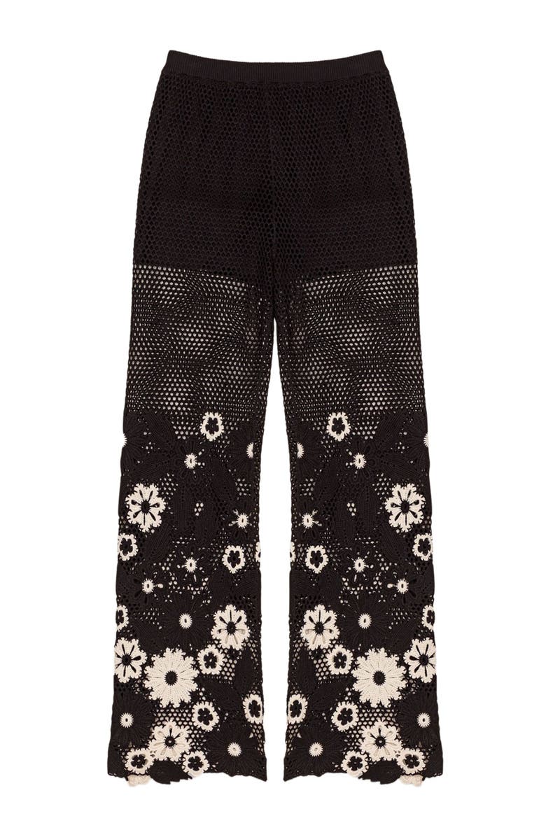 maje Floral crochet trousers, Alternate, color, 