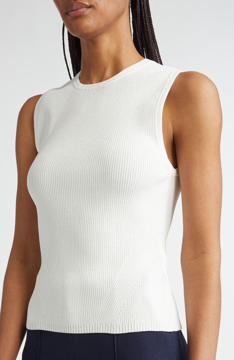 Veronica Beard Rib Sweater Tank, Alternate, color, Off White