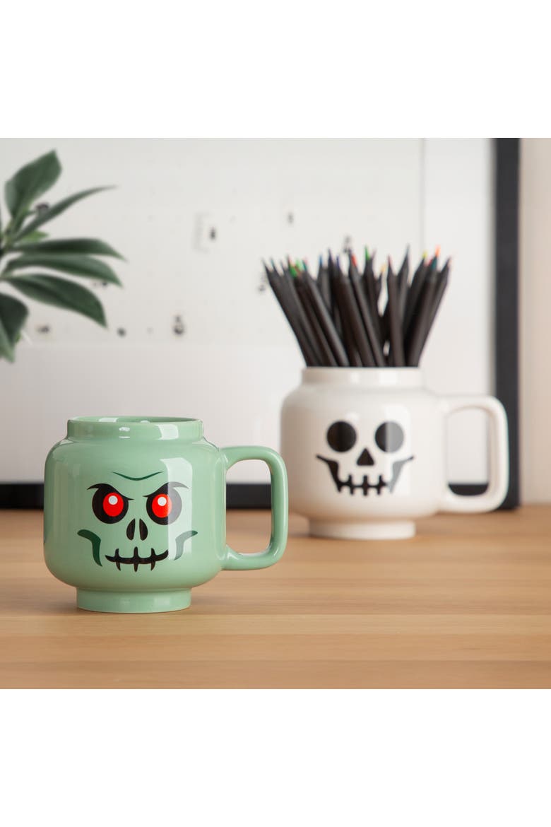 Skeloton Large Ceramic Mug, 17.9oz, Alternate, color, White
