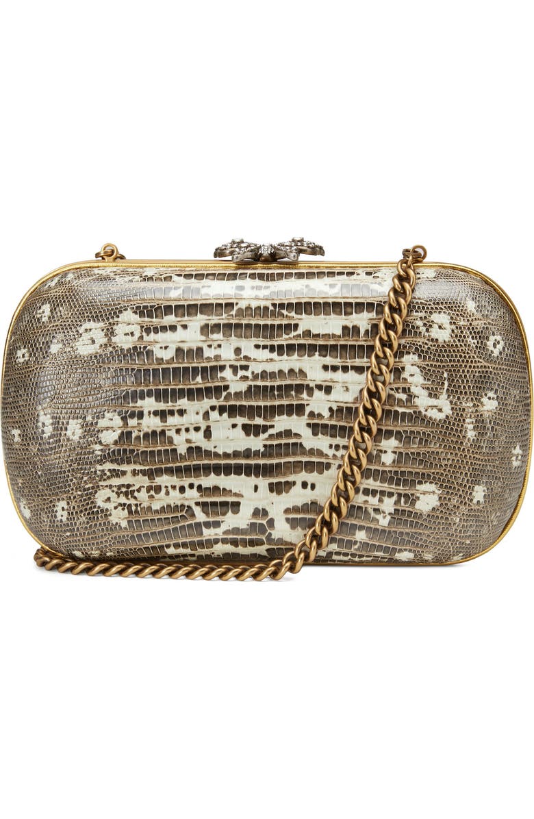 Gucci Broadway Lizard Skin Minaudière, Main, color,
