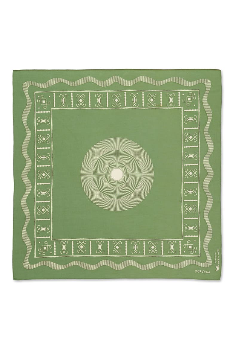 Circle Print Cotton Bandana, Main, color, Green