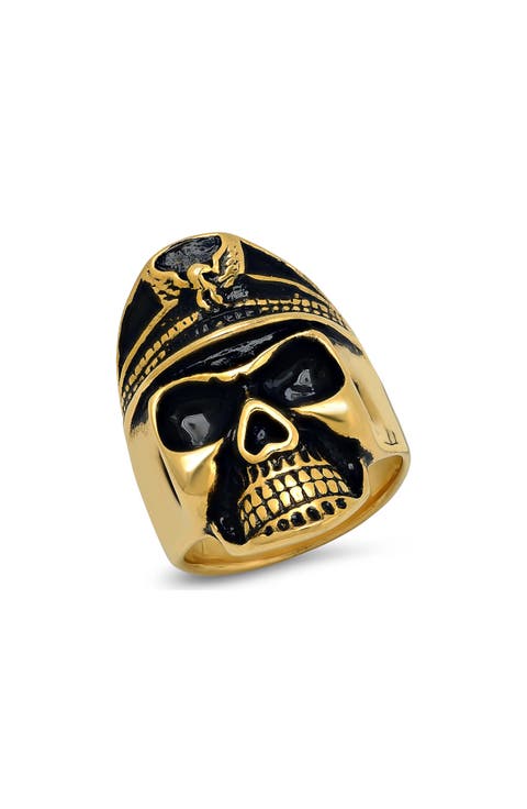Men's 18k Gold Plated Skull Ring