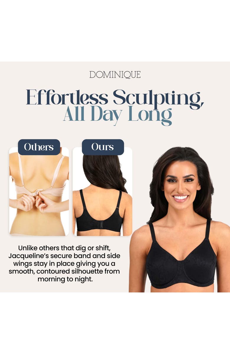 Dominique Intimates Jacqueline Seamless Jacquard Minimizer Bra, Alternate, color, Black