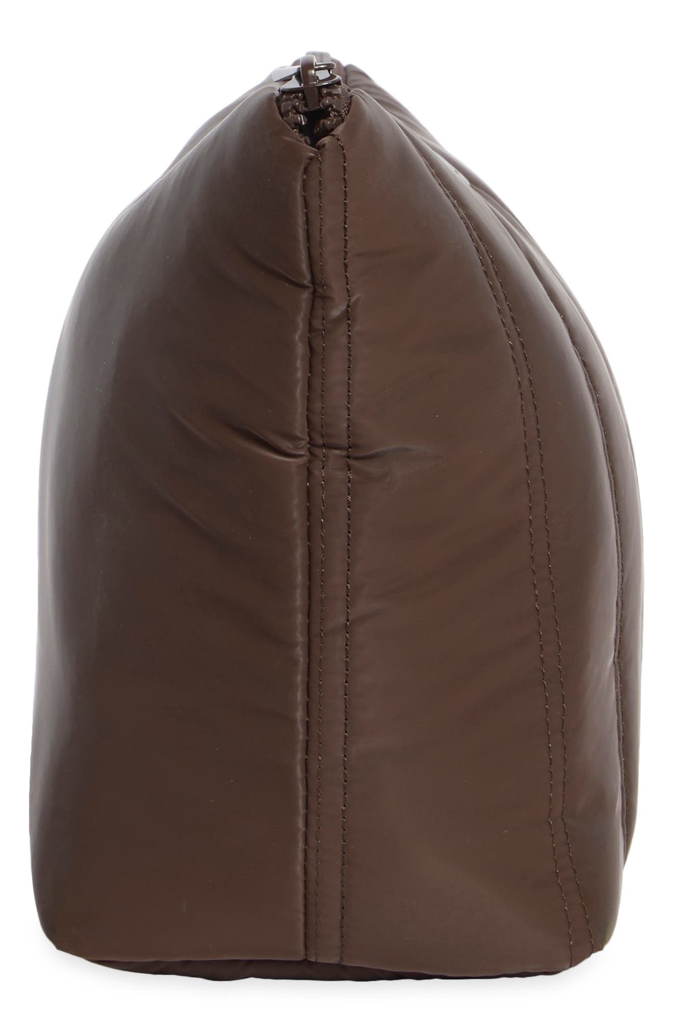 Vanity Quilted Cosmetic Pouch, Alternate, color, CHOCOLATE
