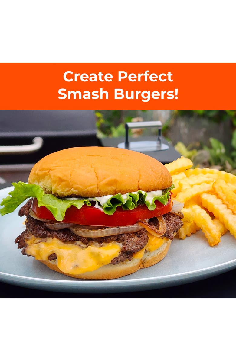 Braize Folding Handle Burger Press, Alternate, color, Silver