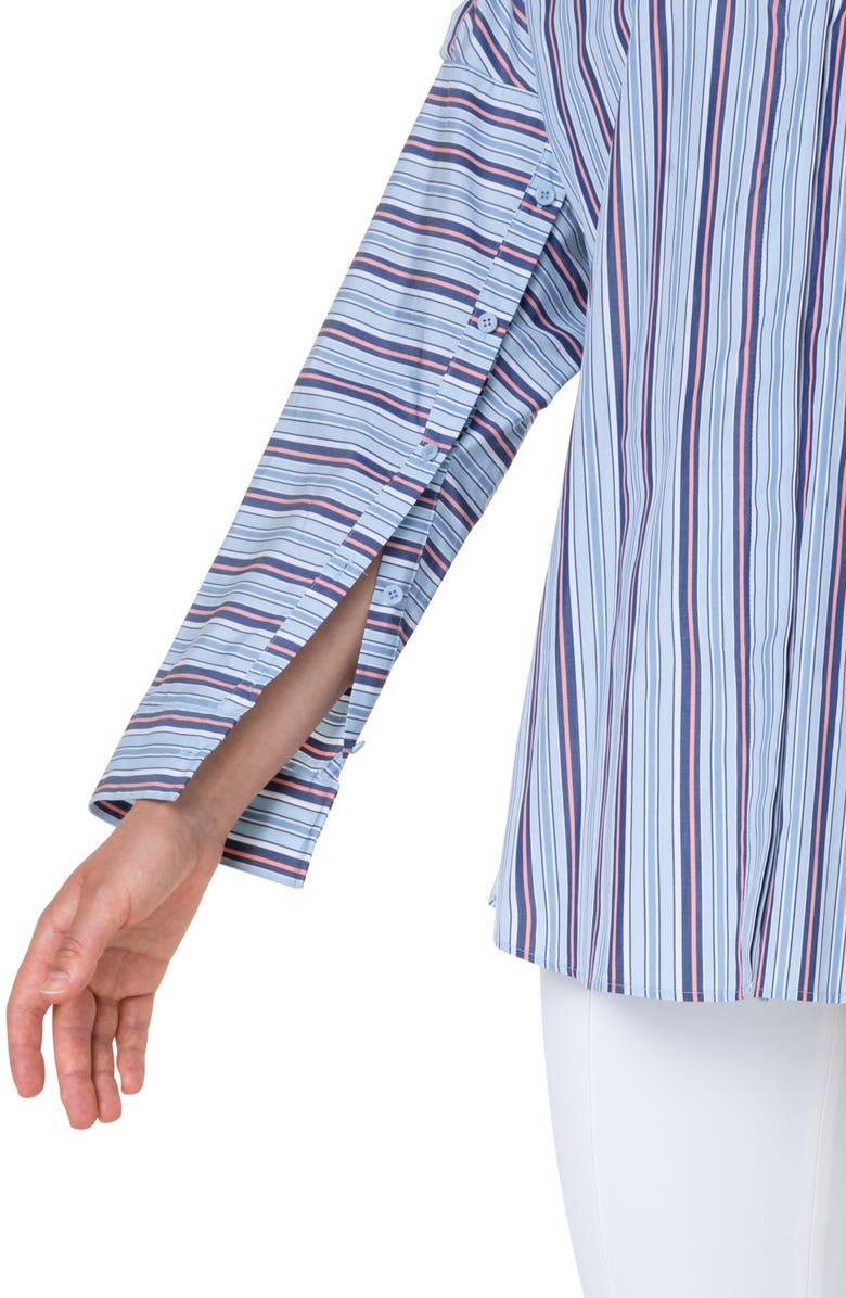 Akris punto Stripe Poplin Shirt, Alternate, color, Stripe Reflecting Or