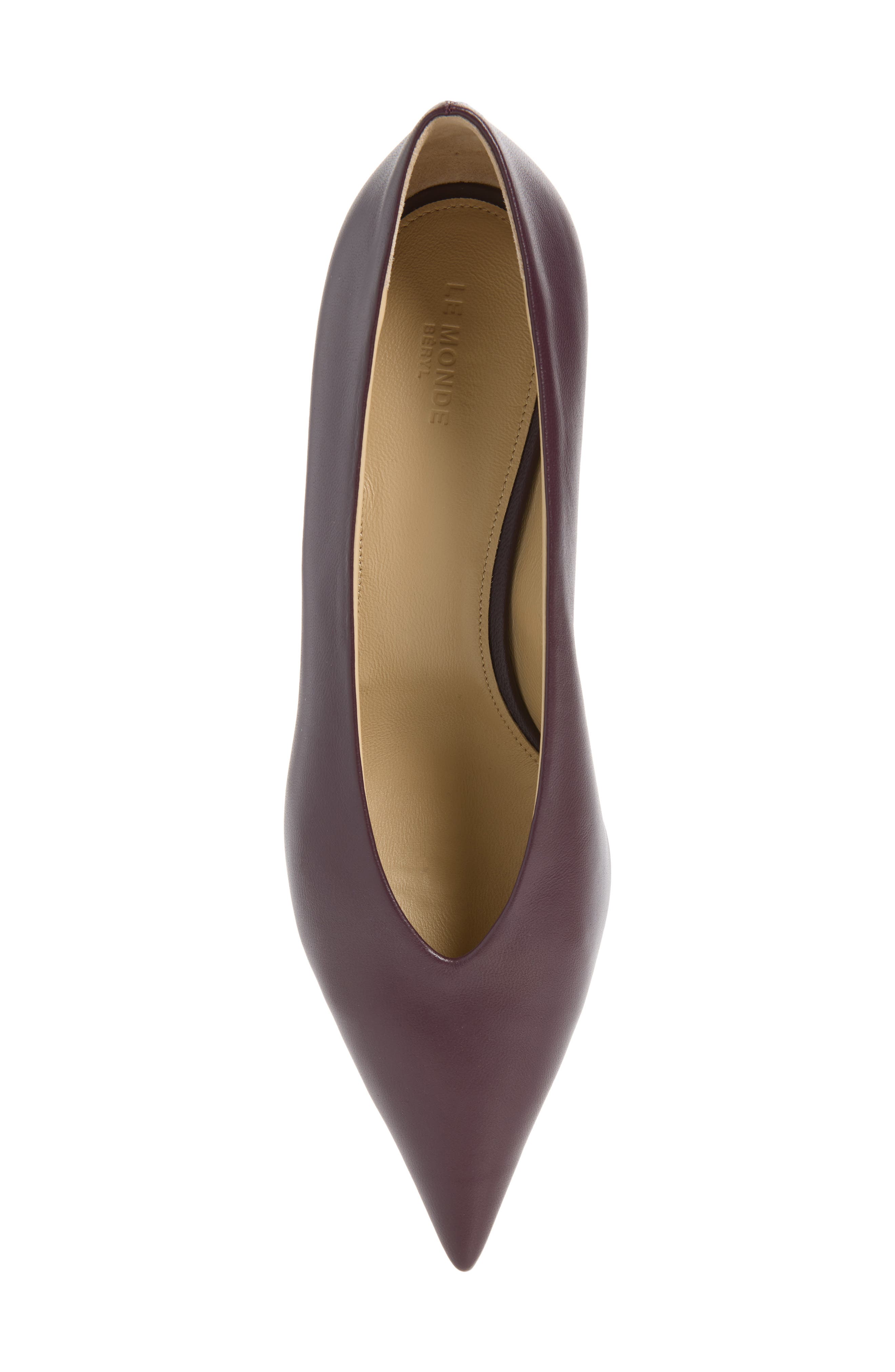 Babouche Kitten Heel Pointed Toe Pump, Alternate, color, PLUM