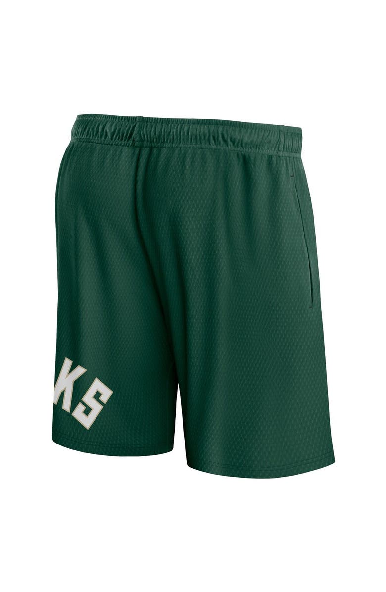 FANATICS Men's Fanatics Branded Hunter Green Milwaukee Bucks Free Throw Mesh Shorts, Alternate, color, Hunter Green