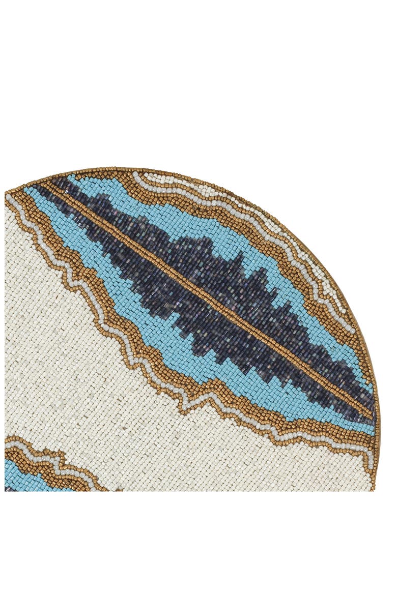 Lagon Beaded Placemat, Alternate, color, BLUE/ IVORY