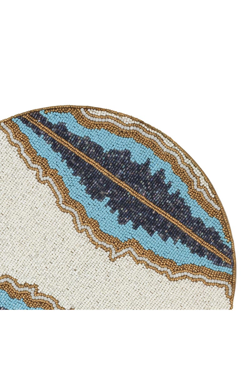 Tiramisu Lagon Beaded Placemat, Alternate, color, Blue/ Ivory