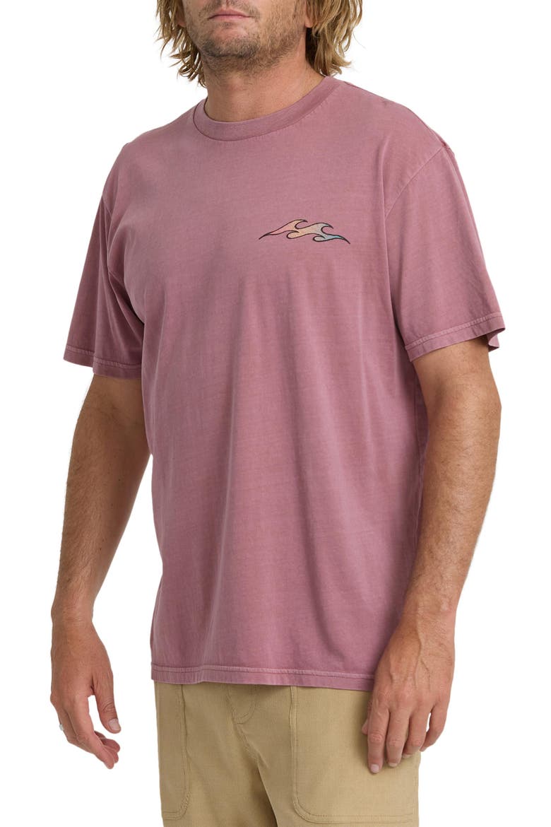 Flare Premium Oversize Cotton Graphic T-Shirt, Alternate, color, RED DAHLIA