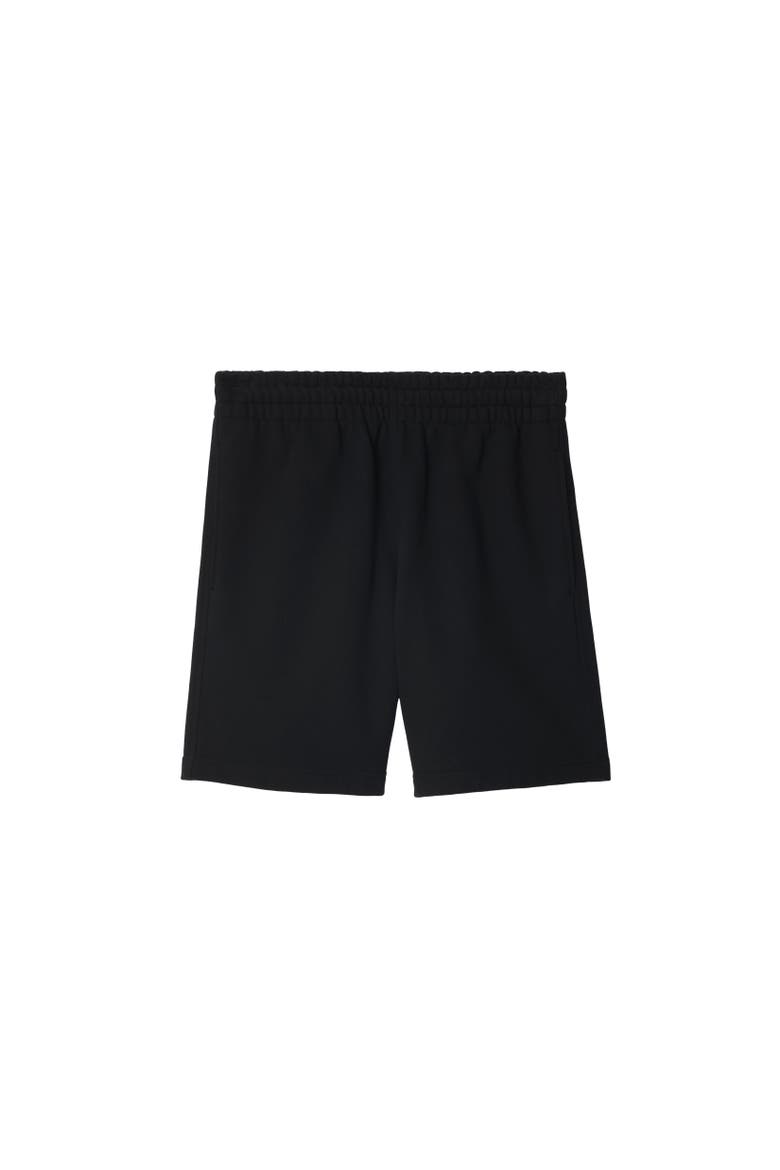 Check Label Cotton Shorts, Alternate, color, Black