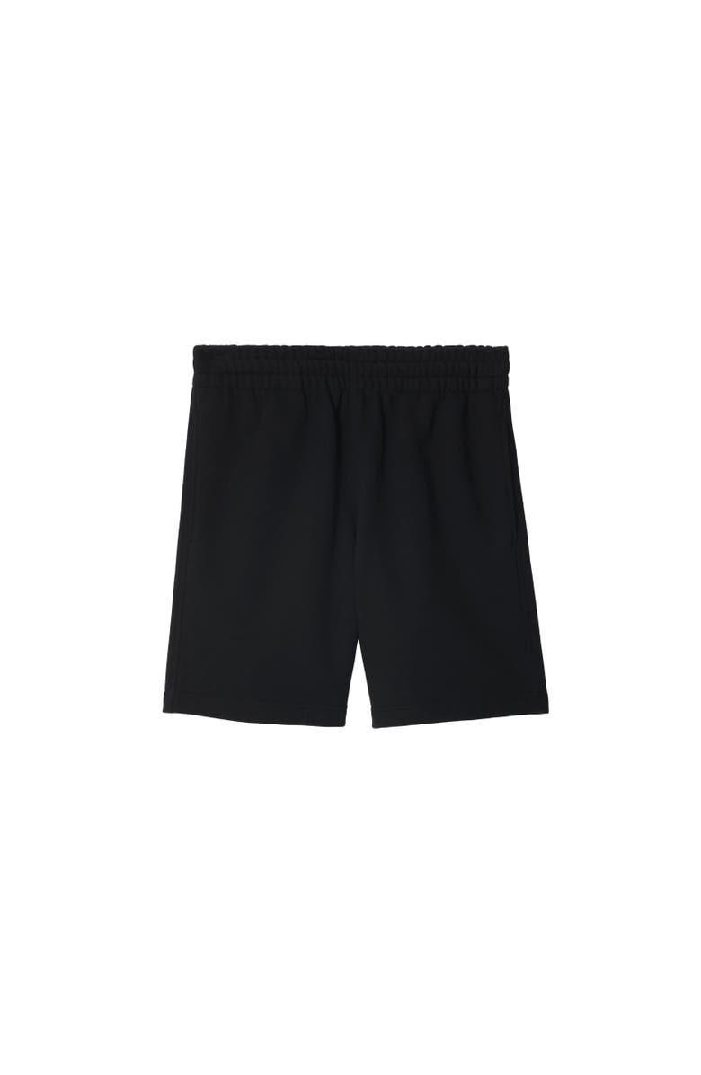 Burberry Check Label Cotton Shorts, Alternate, color, Black
