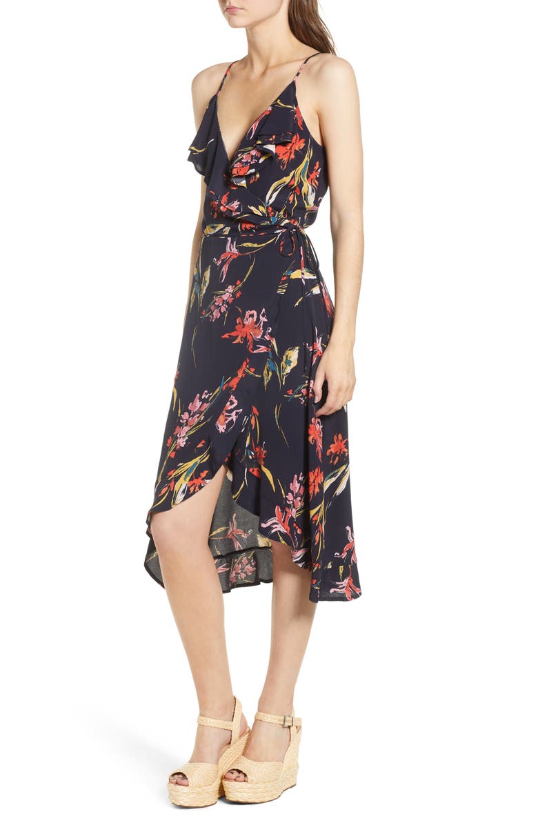 Leith Flounce Wrap Midi Dress, Alternate, color, 