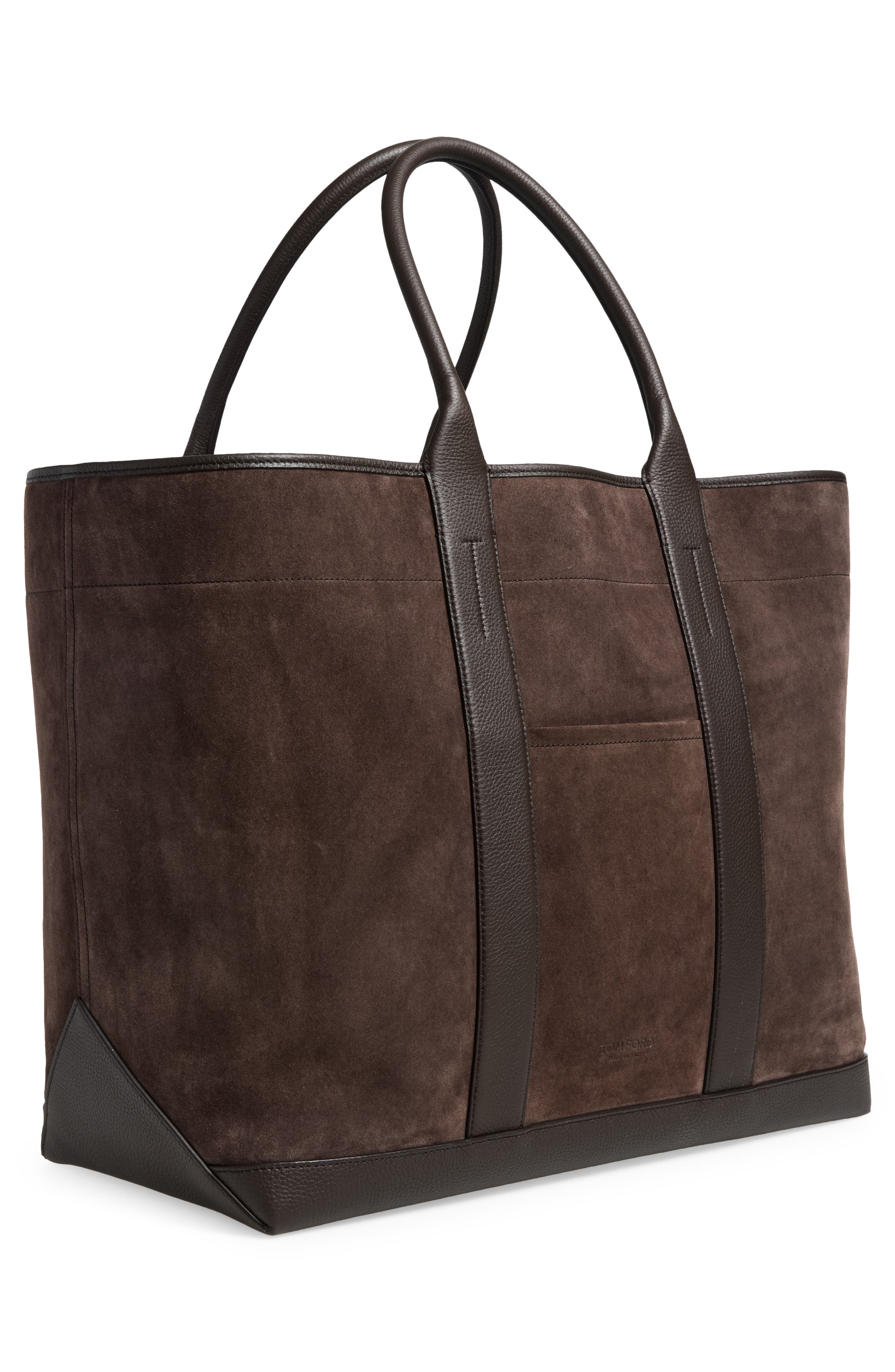 Large Leather Tote Bag, Alternate, color, ECK BROWN