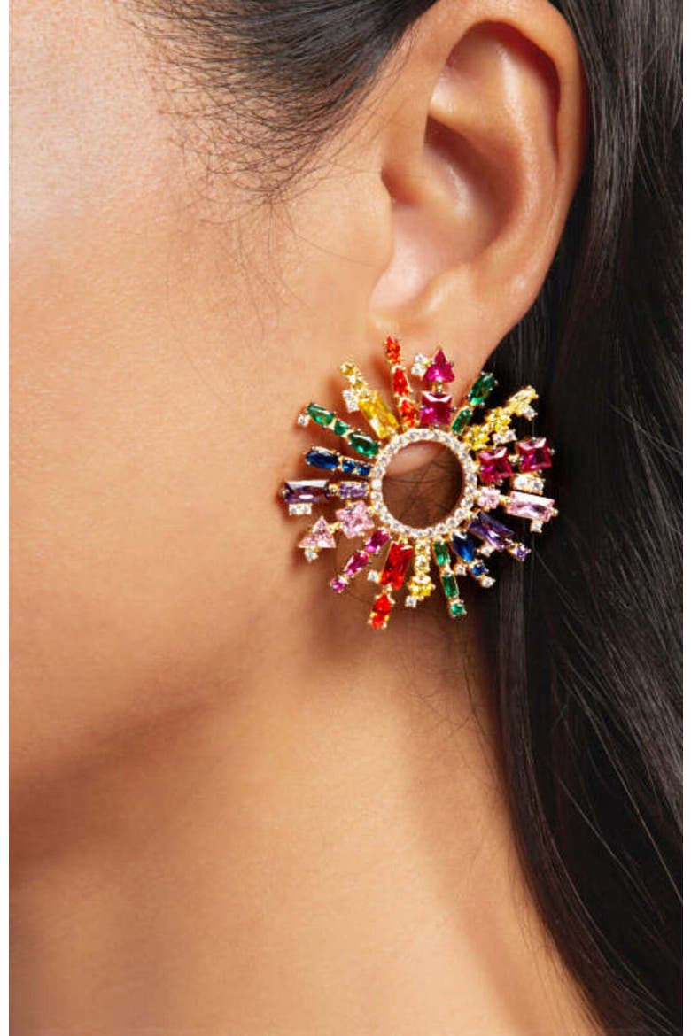 Margaret Earring, Alternate, color, Rainbow/Gold
