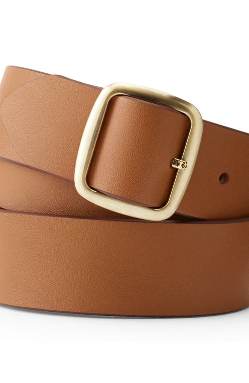 Lands' End Reversible Denim Belt In Brown/cognac