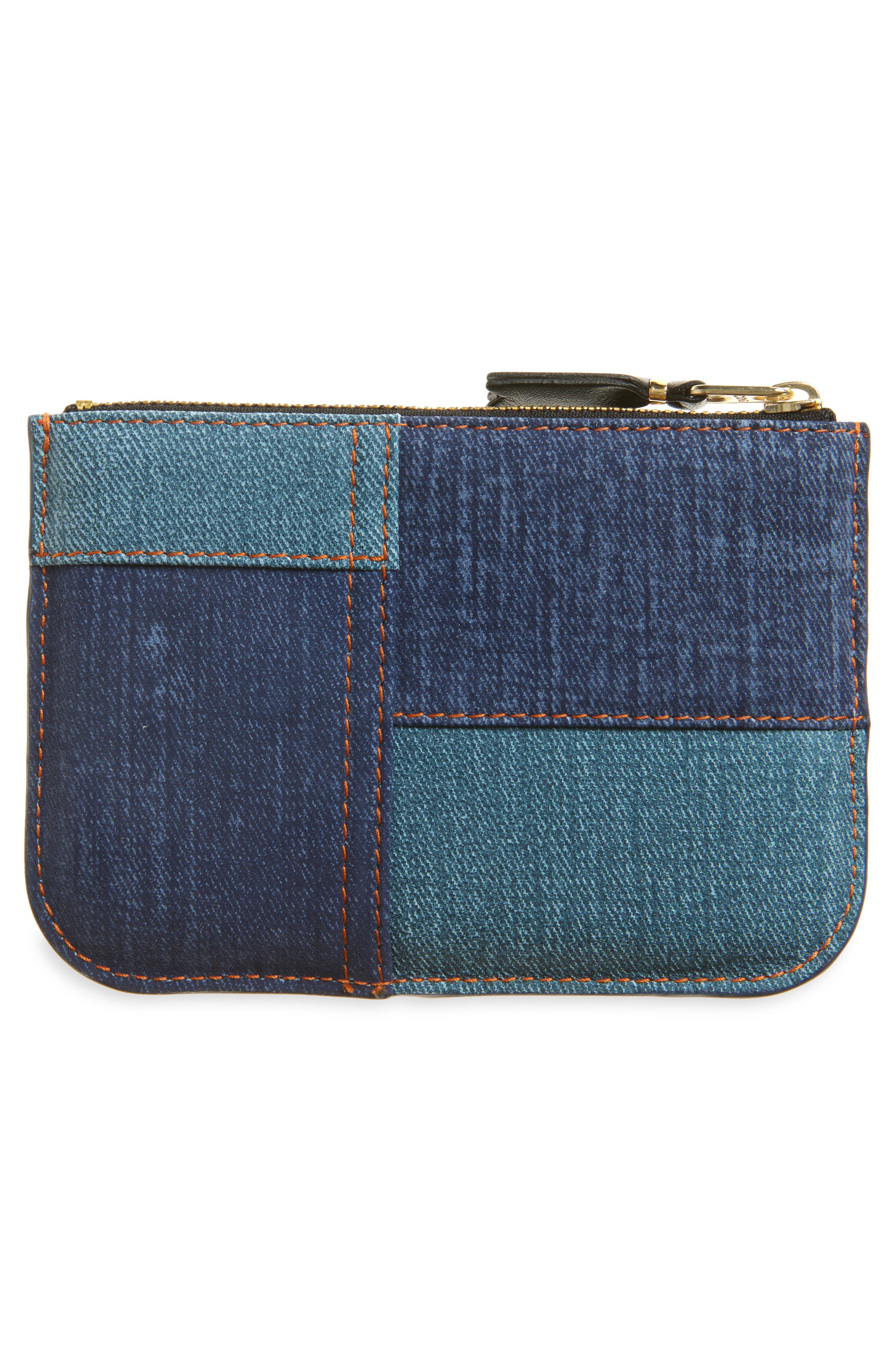 Comme des Garçons Denim Pocket Leather Pouch, Alternate, color, Blue