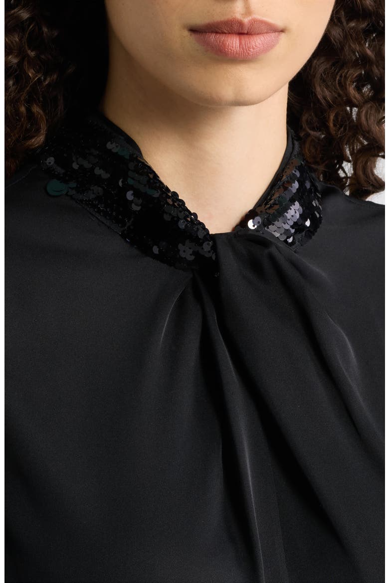 Amira Silk Stretch Top, Alternate, color, NOIR