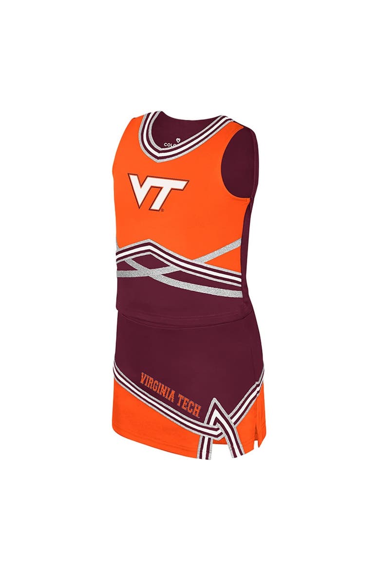Girls Youth Colosseum Maroon Virginia Tech Hokies Lollipop Park Cheer Two-Piece Set, Alternate, color, Maroon