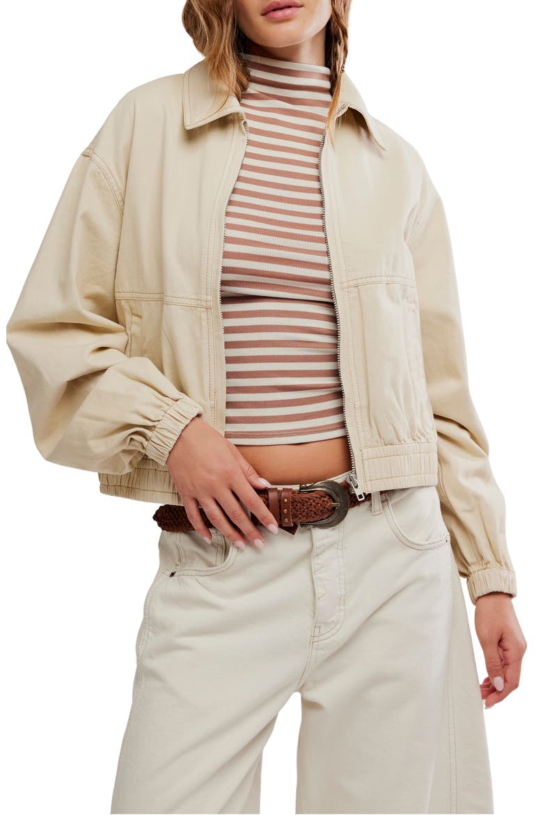 Birdie Cotton Bomber Jacket, Main, color, PUFF PASTRY