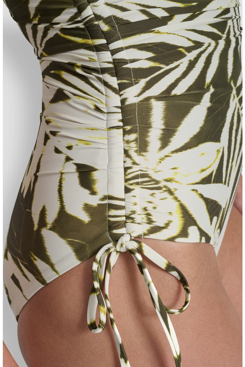 Plunge One-Piece Swimsuit, Alternate, color, TIKI FLORA