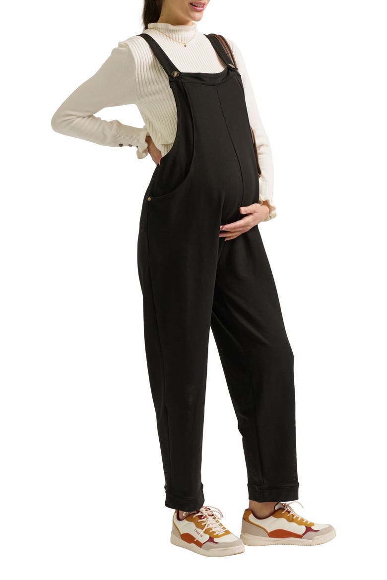 Audrey Maternity & Nursing Overalls, Main, color, Black