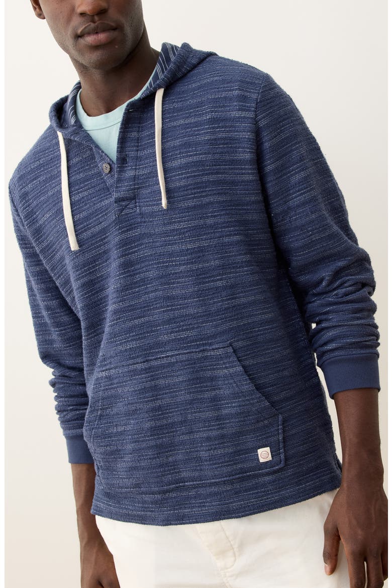 Portola Stripe Slub Cotton Blend Beach Hoodie, Alternate, color, NAVY/ NATURAL STRIPE