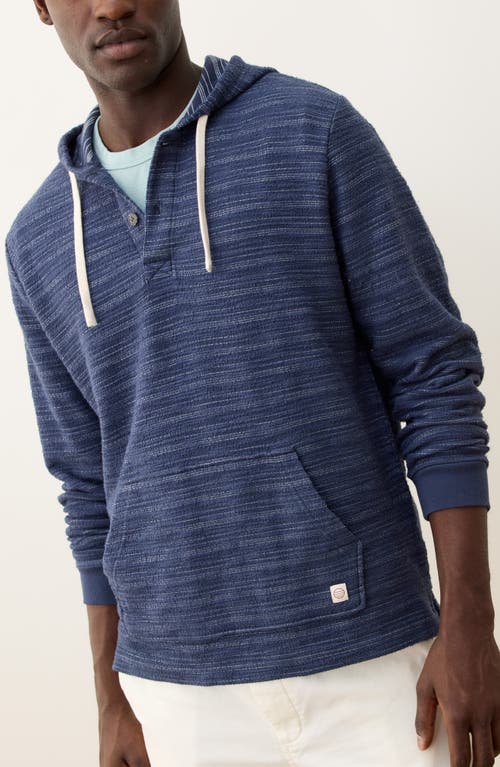 Marine Layer Portola Stripe Slub Cotton Blend Beach Hoodie In Blue