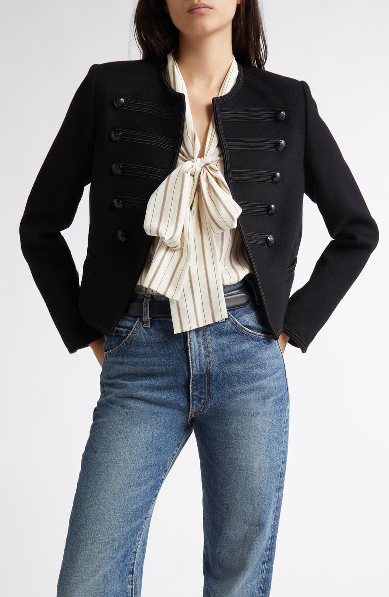 Nili Lotan Joni Virgin Wool Military Jacket, Main, color, 