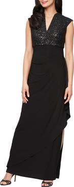 Alex Evenings Sequin Empire Waist Sleeveless Gown