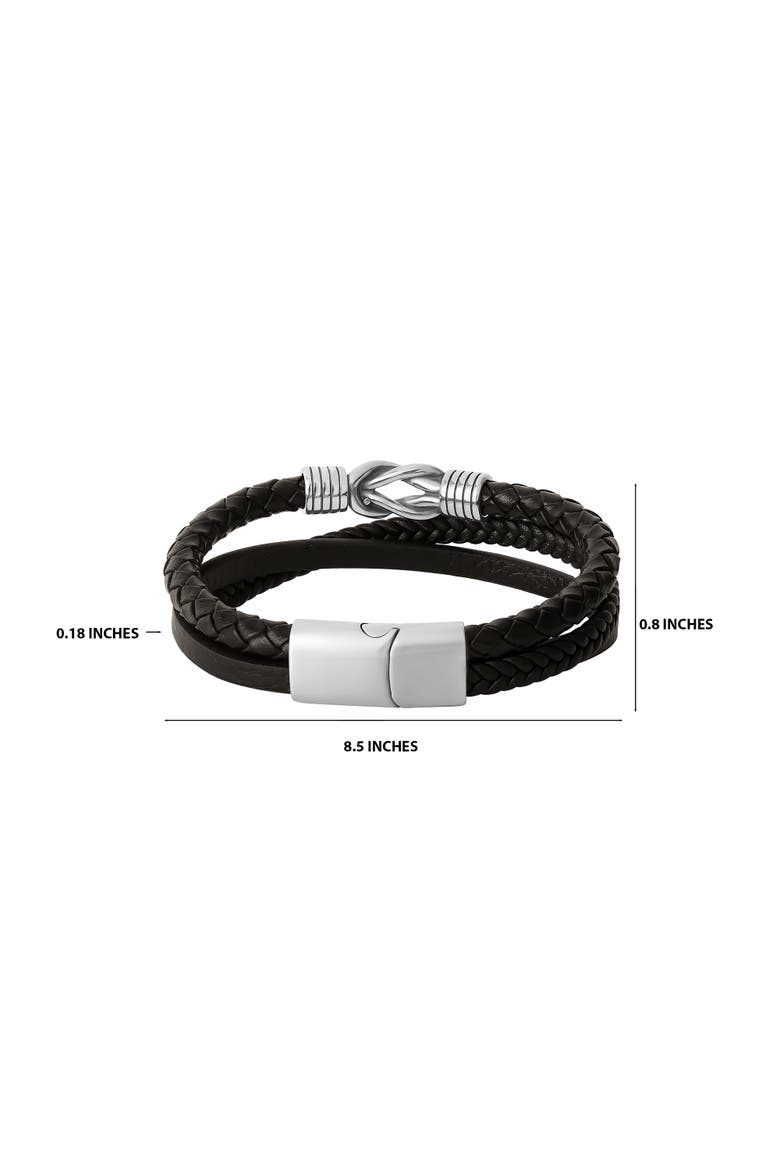 Knot 3-Row Super-fiber Bracelet, Alternate, color, black, silver