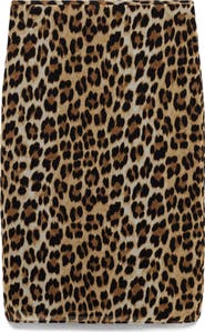 MANGO Leopard Print Mesh Midi Skirt